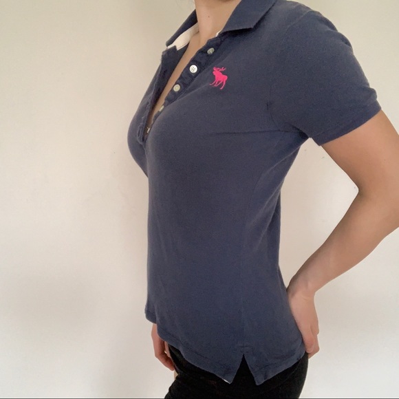 Abercrombie & Fitch Navy Distressed Polo, Size S - Picture 2 of 8